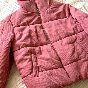 Pink puffer jacket
